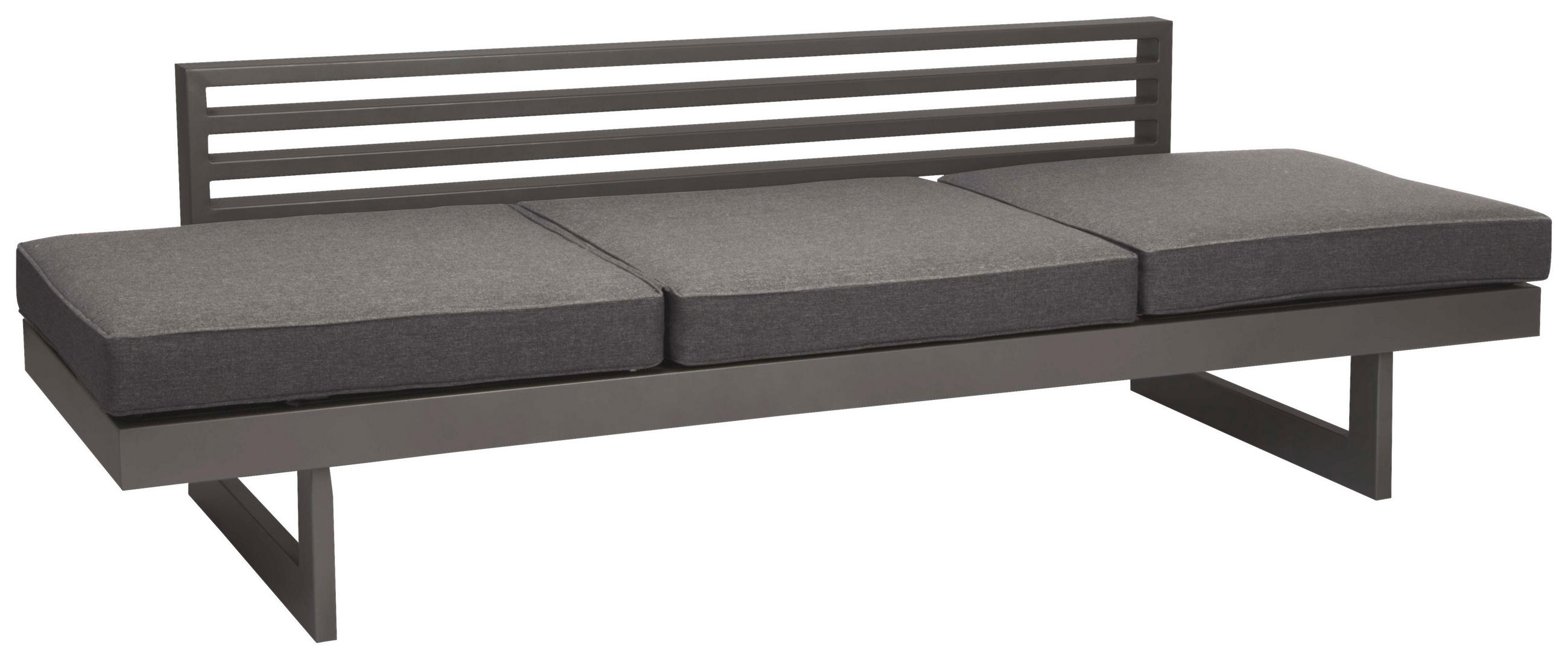 GARTENBANK 216/68/80 cm  Aluminium  - Schieferfarben/Graphitfarben, Design, Textil/Metall (216/68/80cm) - Stern