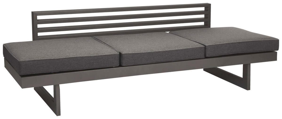 GARTENBANK 216/68/80 cm  Aluminium  - Schieferfarben/Graphitfarben, Design, Textil/Metall (216/68/80cm) - Stern