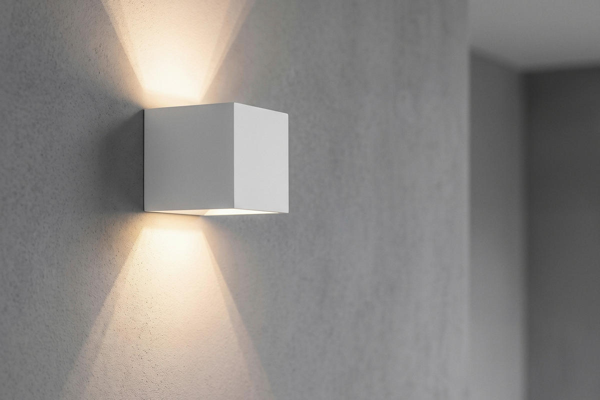 LED-WANDLEUCHTE Xio 9.7/9.7/9,7 cm   - Weiß, Design, Metall (9.7/9.7/9,7cm) - Lucide