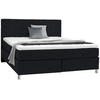 BOXSPRINGBETT 180/200 cm  in Schwarz  - Chromfarben/Schwarz, Konventionell, Kunststoff/Textil (180/200cm) - Voleo