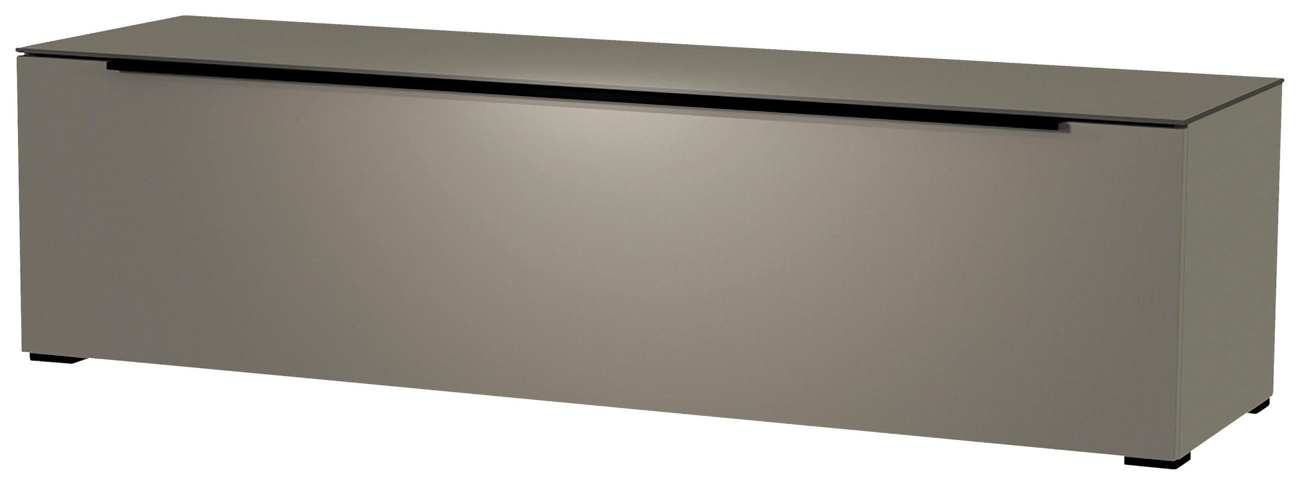 LOWBOARD Grau, Schwarz  160/43/45 cm  - Schwarz/Grau, Design, Glas/Holzwerkstoff (160/43/45cm) - Moderano