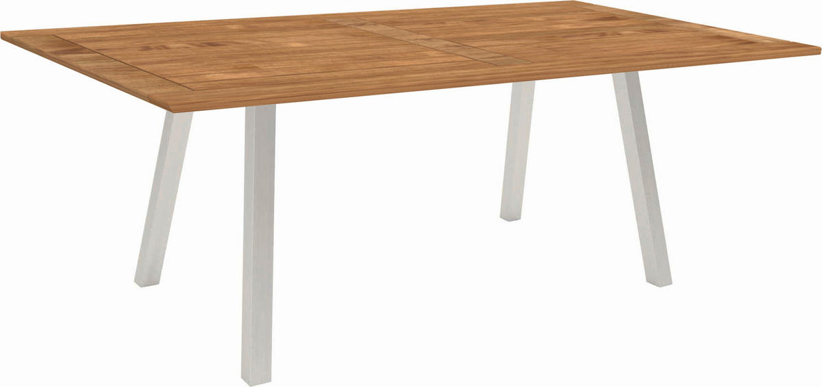 GARTENTISCH 180/100/75 cm  - Silberfarben/Teakfarben, MODERN, Holz/Metall (180/100/75cm) - Stern