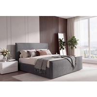 POLSTERBETT Lattenrost, Bettkasten Grau 180/200 cm  - Schwarz/Naturfarben, MODERN, Holz/Kunststoff (180/200cm) - Livetastic