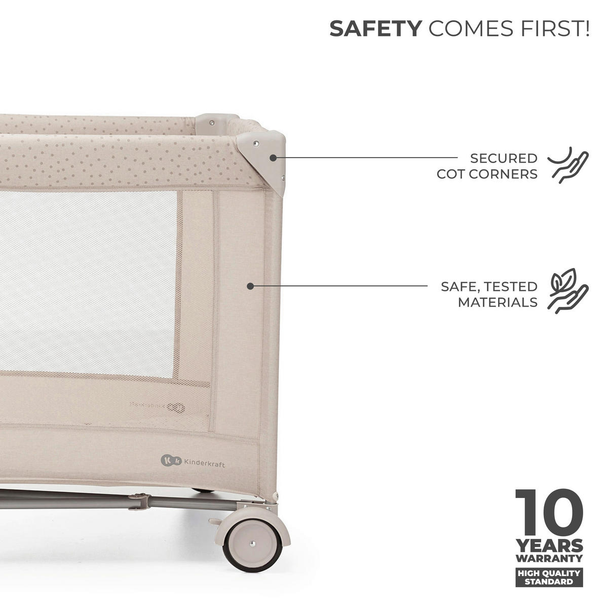 REISEBETT Joy 2   - Beige, Basics (60/120cm) - kinderkraft