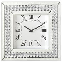 WANDUHR  Silberfarben, Weiß  - Silberfarben/Weiß, Design, Glas/Holzwerkstoff (50/50/5cm) - Xora