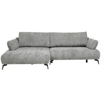 ECKSOFA 186/284 cm COLORADO in Struktur Grau Rückenkissen, Bettkasten, Schlaffunktion, Rücken echt  186/284 cm  - Schwarz/Grau, Design, Textil/Metall (186/284cm) - Lomoco