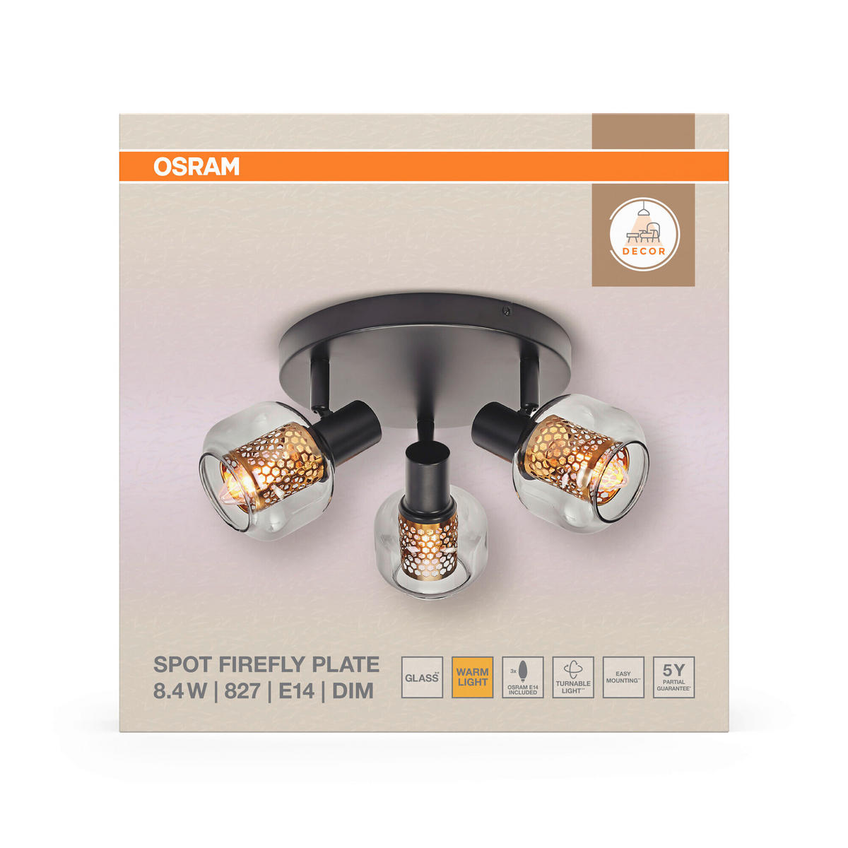 LED-STRAHLER 36.5/17.6 cm   - Schwarz, Basics, Glas/Metall (36.5/17.6cm) - Osram