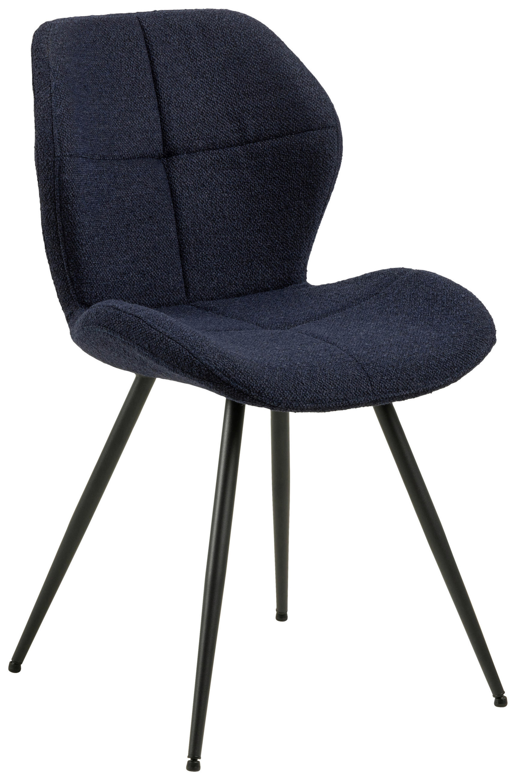 STUHL Webstoff Dunkelblau  - Schwarz/Dunkelblau, Design, Textil/Metall (48/82,5/55cm) - MID.YOU