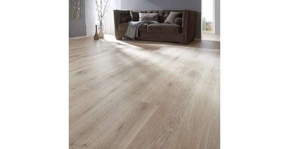 Landhausdiele Eiche gekälkt per m² - Eichefarben/Weiß, LIFESTYLE, Holz (220/18,5/1,3cm) - Ambiente