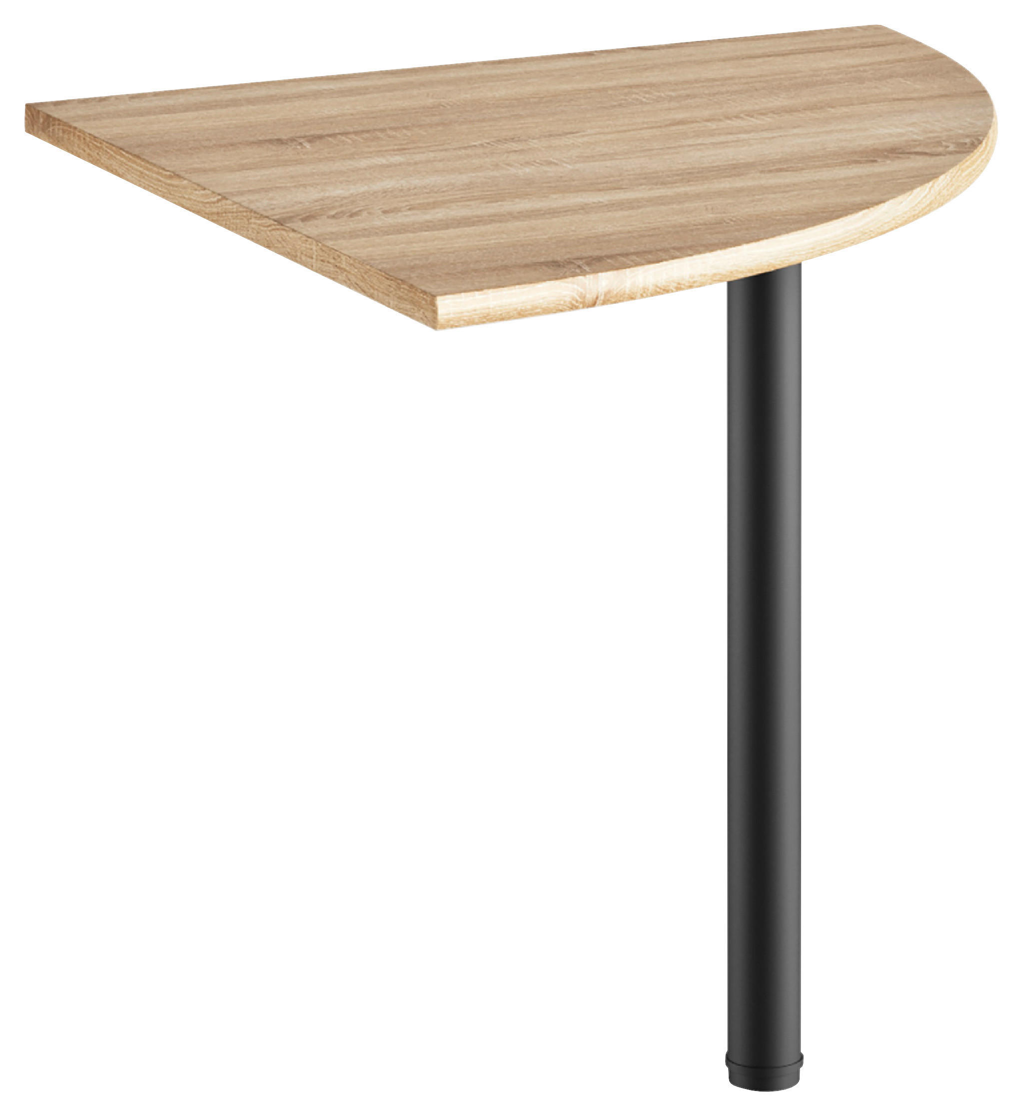 ECKVERBINDUNGSPLATTE Schwarz, Eichefarben  - Eichefarben/Schwarz, MODERN, Holzwerkstoff (80/80/74cm) - MID.YOU