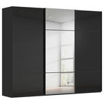 SCHWEBETÜRENSCHRANK 301/223/68 cm 3-türig Schwarz  - Schwarz, KONVENTIONELL, Glas/Holzwerkstoff (301/223/68cm) - Novel