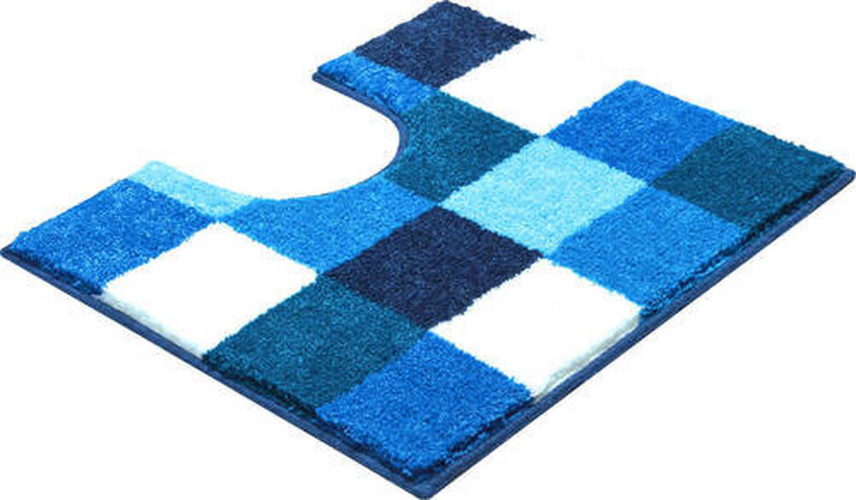 WC PŘEDLOŽKA, 49/60 cm - bílá/modrá, Basics, textil/plast (49/60cm) - Grund