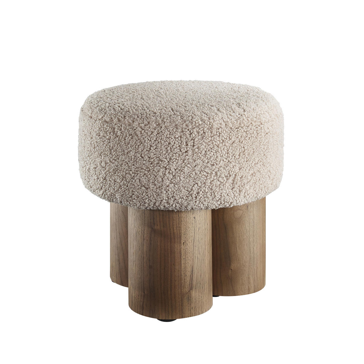 HOCKER Teddystoff Braun, Walnussfarben  - Walnussfarben/Braun, MODERN, Textil (50/49/50cm) - Livetastic