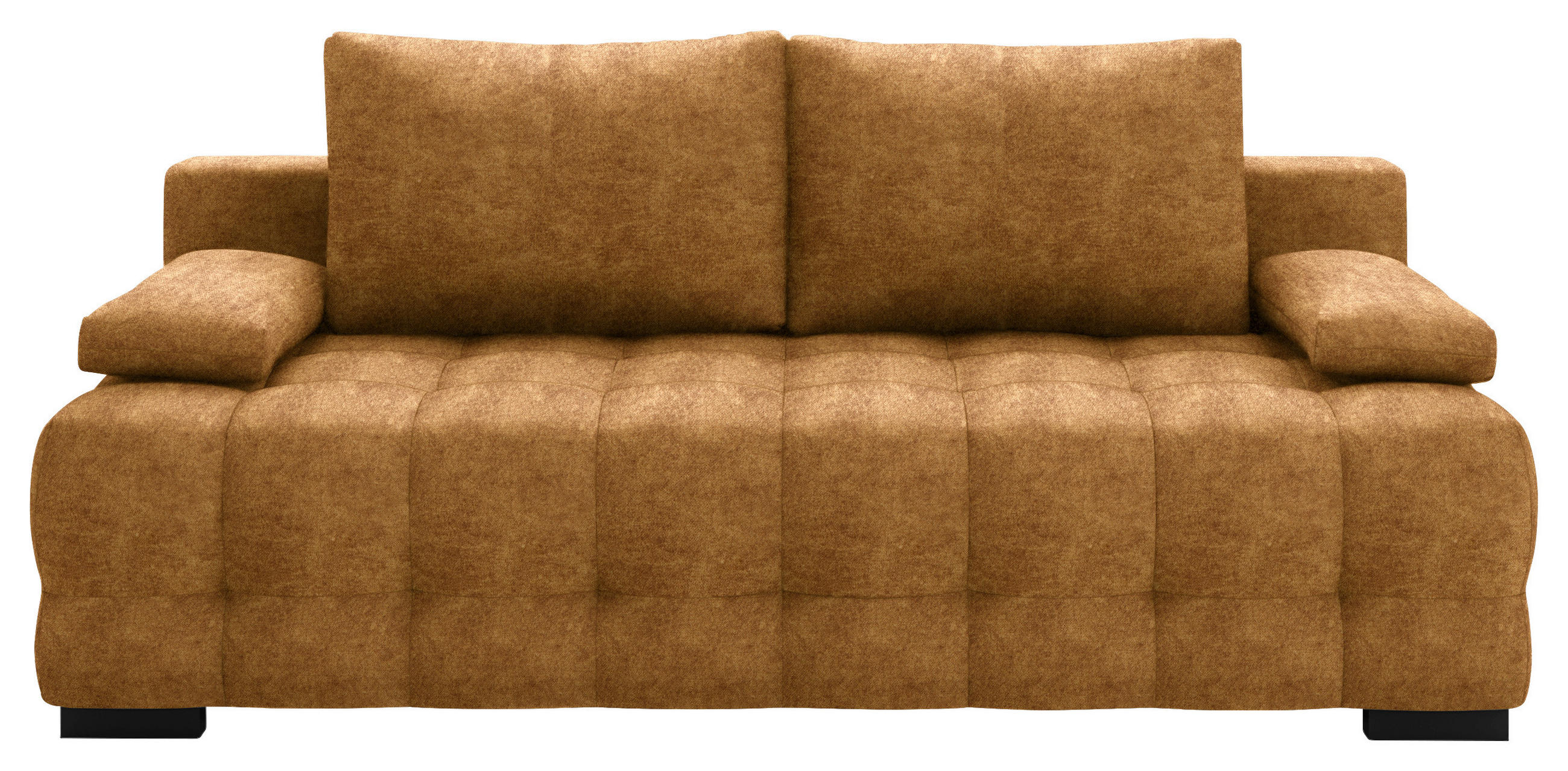 SCHLAFSOFA in Velours Goldfarben  - Goldfarben/Schwarz, KONVENTIONELL, Kunststoff/Textil (209/96/100cm) - Stylife