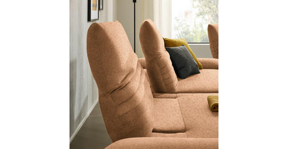 ECKSOFA  in Chenille Aprikose  170-195/280 cm  - Aprikose/Schwarz, Design, Textil/Metall (170-195/280cm) - Dieter Knoll