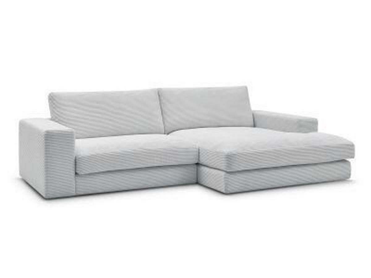 ECKSOFA  LEONARD Hellgrau Cord  - Hellgrau/Schwarz, MODERN, Kunststoff/Textil (274/159cm)