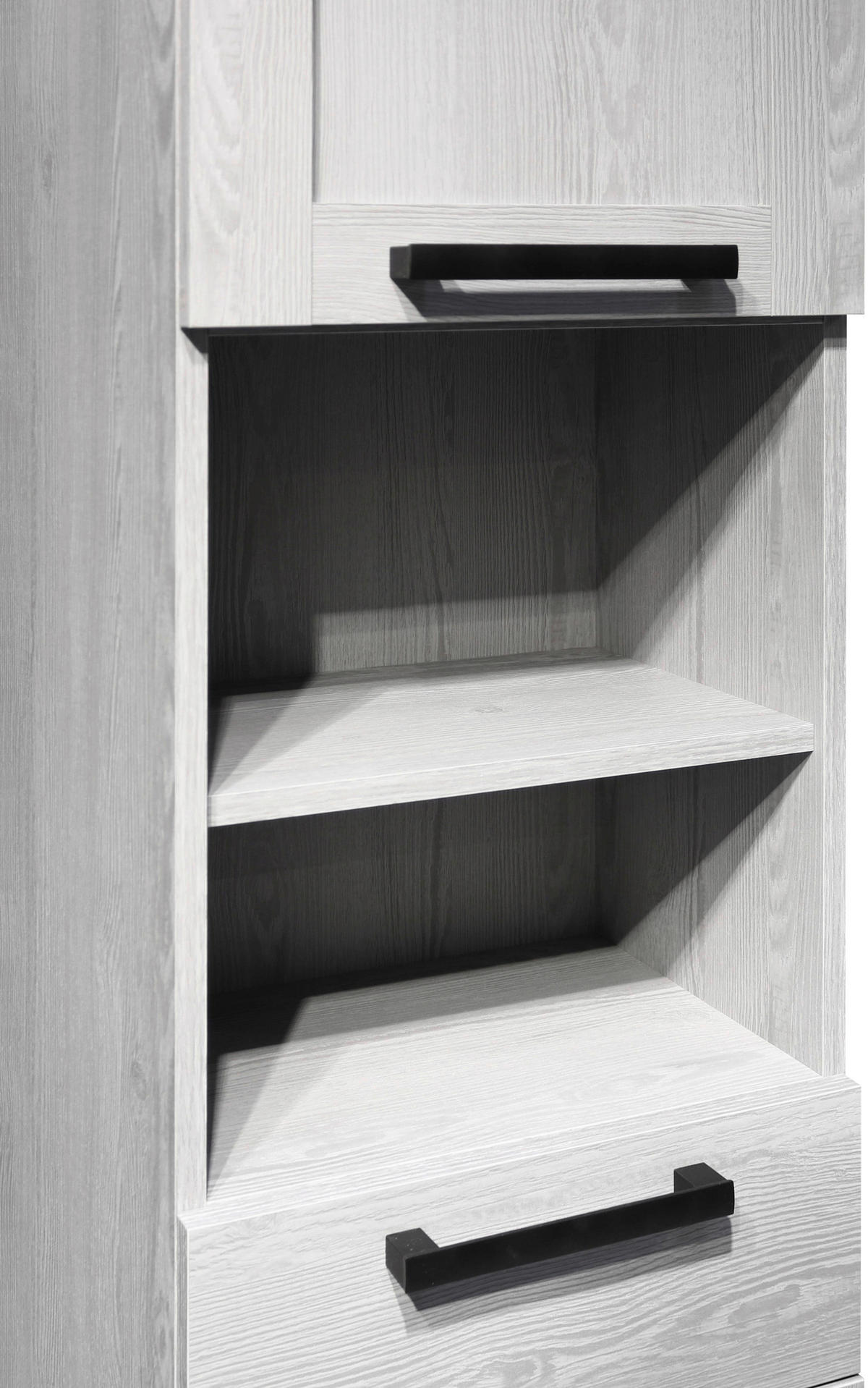 HOCHSCHRANK 38/190/31 cm  - Schwarz/Eiche Artisan, KONVENTIONELL, Holzwerkstoff/Kunststoff (38/190/31cm) - home24