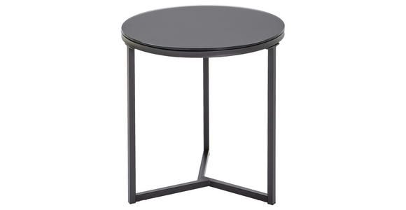 BEISTELLTISCH quadratisch Schwarz  - Schwarz, Design, Glas/Metall (55/55/54cm) - Carryhome