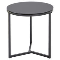 BEISTELLTISCH Metall, Glas 55/55/54 cm  - Schwarz, Design, Glas/Metall (55/55/54cm) - Carryhome