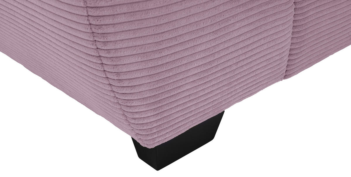ECKSOFA Lila Cord Rückenkissen, Armlehnenkissen, Bettkasten, Schlaffunktion, Rücken echt, Liegefläche im Originalstoff  - Lila/Schwarz, KONVENTIONELL, Kunststoff/Textil (304/212cm) - Carryhome