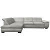 ECKSOFA in Flachgewebe Hellgrau  - Hellgrau/Schwarz, Design, Textil/Metall (242/313cm) - Xora