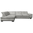 ECKSOFA in Flachgewebe Hellgrau  242/313 cm  - Hellgrau/Schwarz, Design, Textil/Metall (242/313cm) - Xora