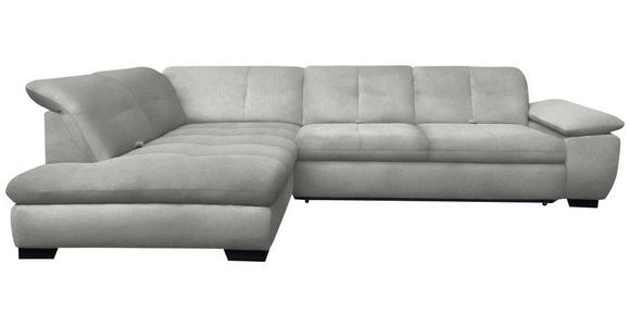 ECKSOFA in Flachgewebe Hellgrau 242/313 cm - Hellgrau/Schwarz, Design, Textil/Metall (242/313cm) - Xora