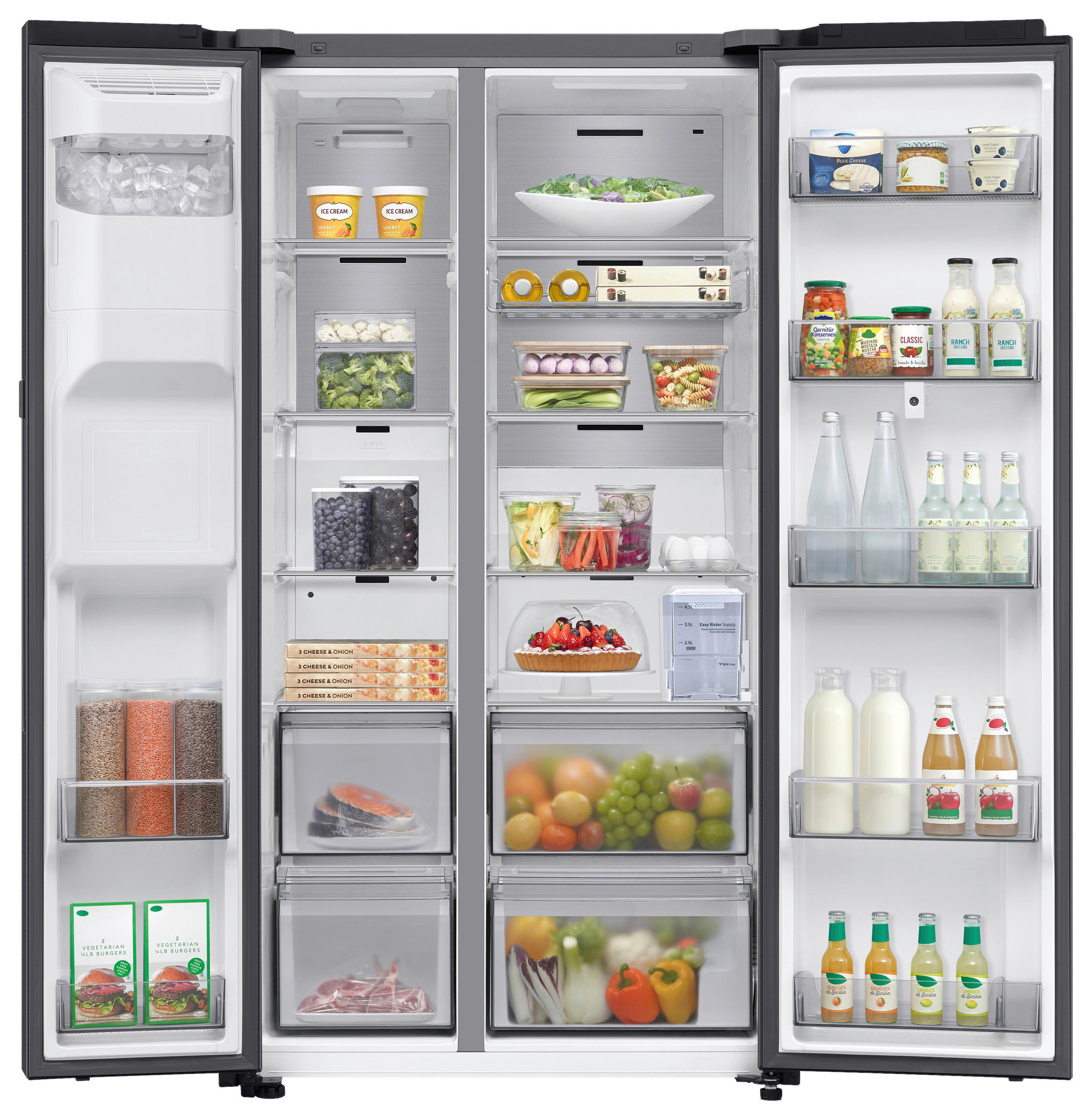 SIDE-BY-SIDE 91,2/178/72,6 cm RS90F67BEFEF  - Schwarz, Basics, Glas/Kunststoff (91,2/178/72,6cm) - Samsung