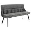 SITZBANK 180/88/63 cm Samt Anthrazit, Schwarz  - Anthrazit/Schwarz, MODERN, Textil/Metall (180/88/63cm) - MID.YOU