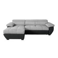 WOHNLANDSCHAFT in Flachgewebe Grau, Schwarz  - Schwarz/Grau, Konventionell, Kunststoff/Textil (170/267cm) - Livetastic