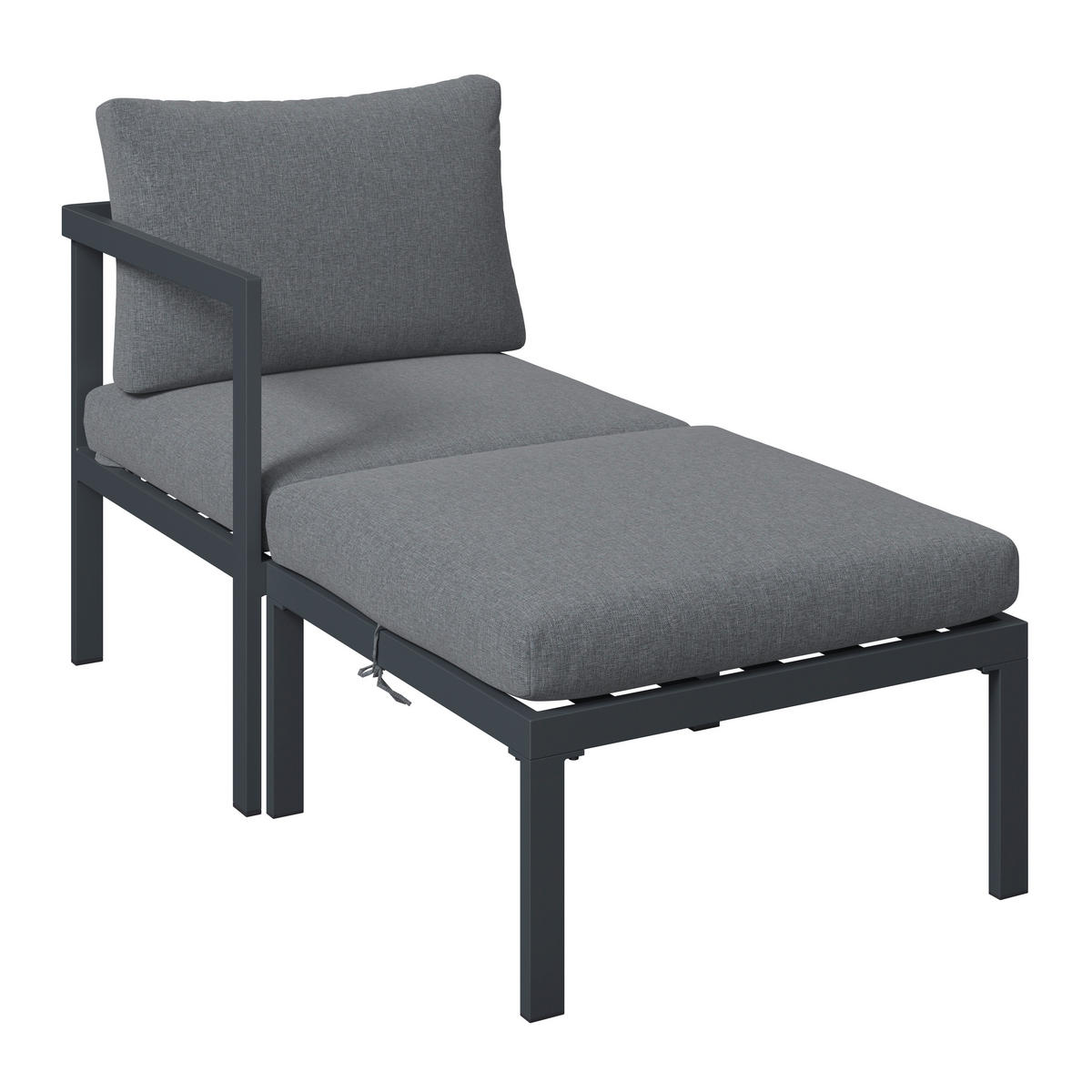 LOUNGEGARNITUR 5-teilig   66/64/65.5 cm Stahl  - Dunkelgrau/Naturfarben, MODERN, Kunststoff/Textil (66/64/65.5cm) - Ambia Garden