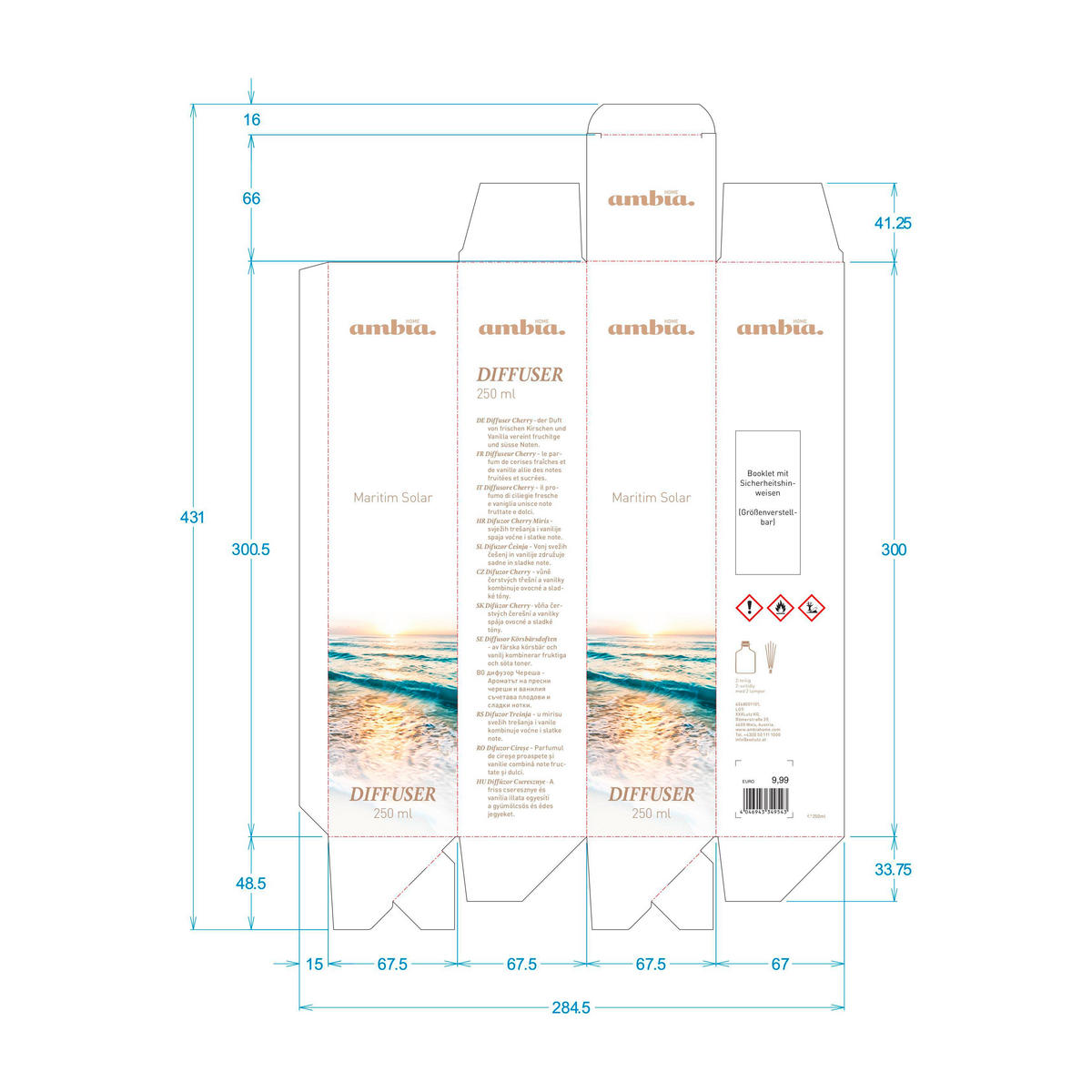 RAUMDUFT  - Grauweiß, Basics, Glas (100ml) - Ambia Home