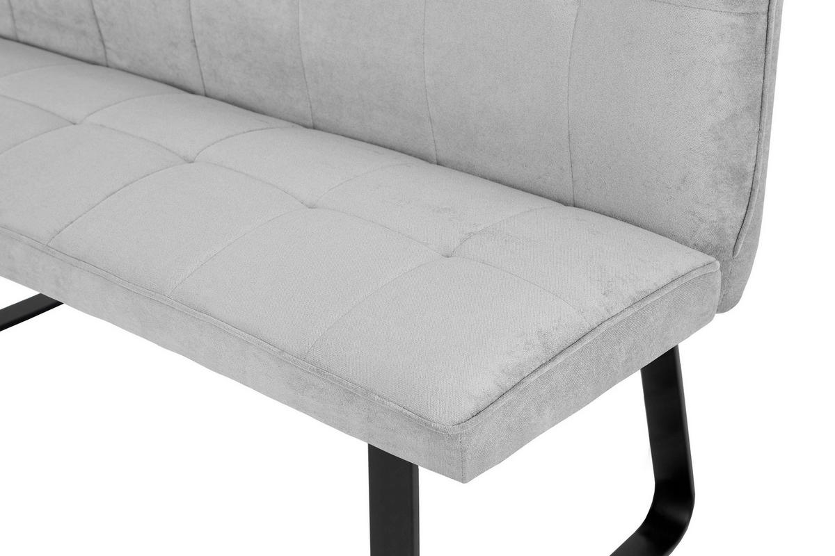 SITZBANK in Metall, Textil Hellgrau  - Hellgrau/Schwarz, MODERN, Textil/Metall (140/92/58cm) - MID.YOU