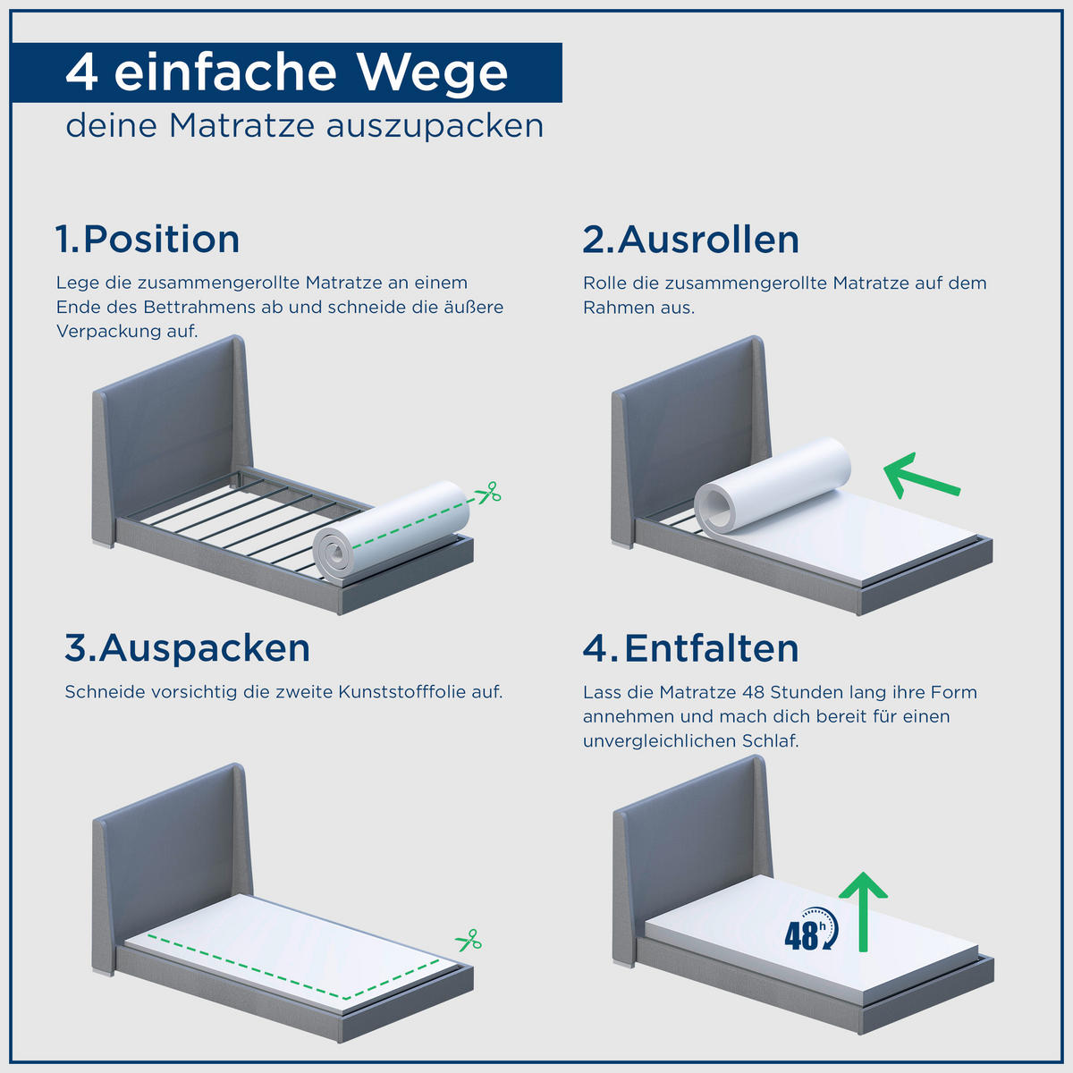 TASCHENFEDERKERNMATRATZE 90/200 cm, Höhe ca.: 23 cm, H4 = sehr fest, 7-Zonen - Weiß, Textil (90/200cm) - Boxxx