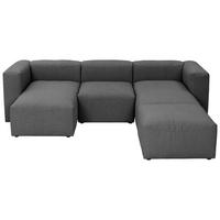 WOHNLANDSCHAFT Anthrazit Flachgewebe  - Anthrazit, Design, Kunststoff/Textil (160/275/235cm) - Max Winzer