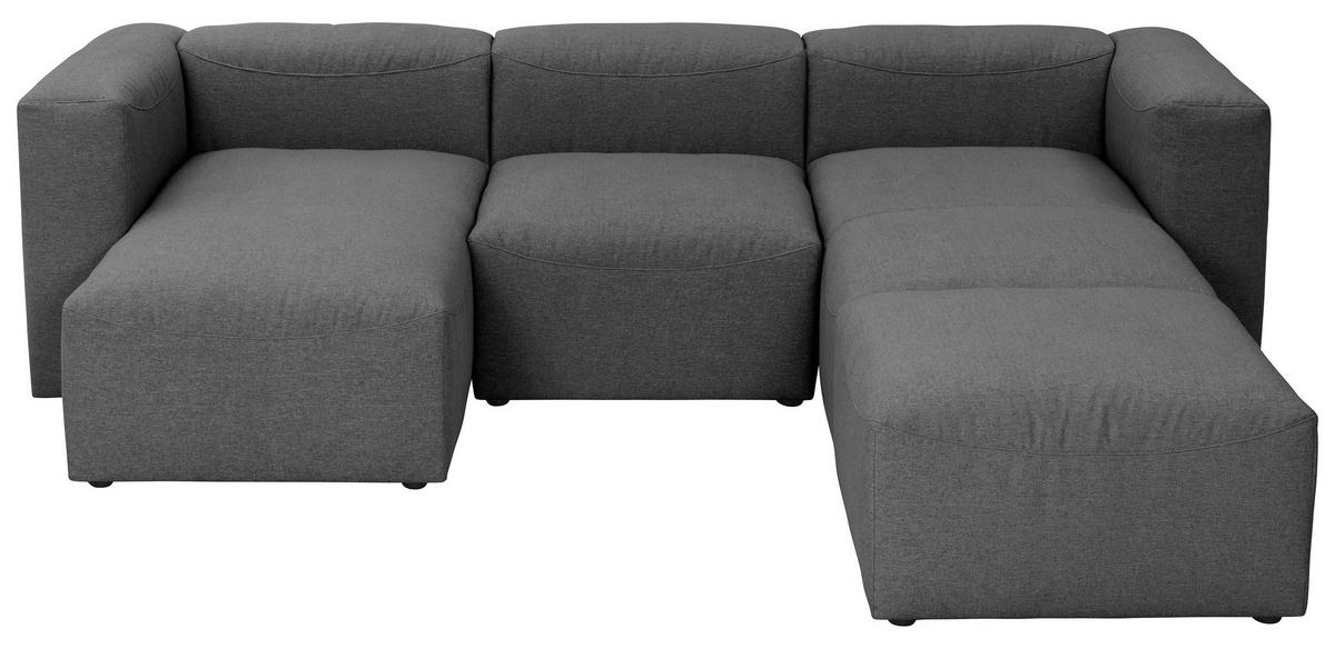 WOHNLANDSCHAFT Anthrazit Flachgewebe  - Anthrazit, Design, Kunststoff/Textil (160/275/235cm) - Max Winzer