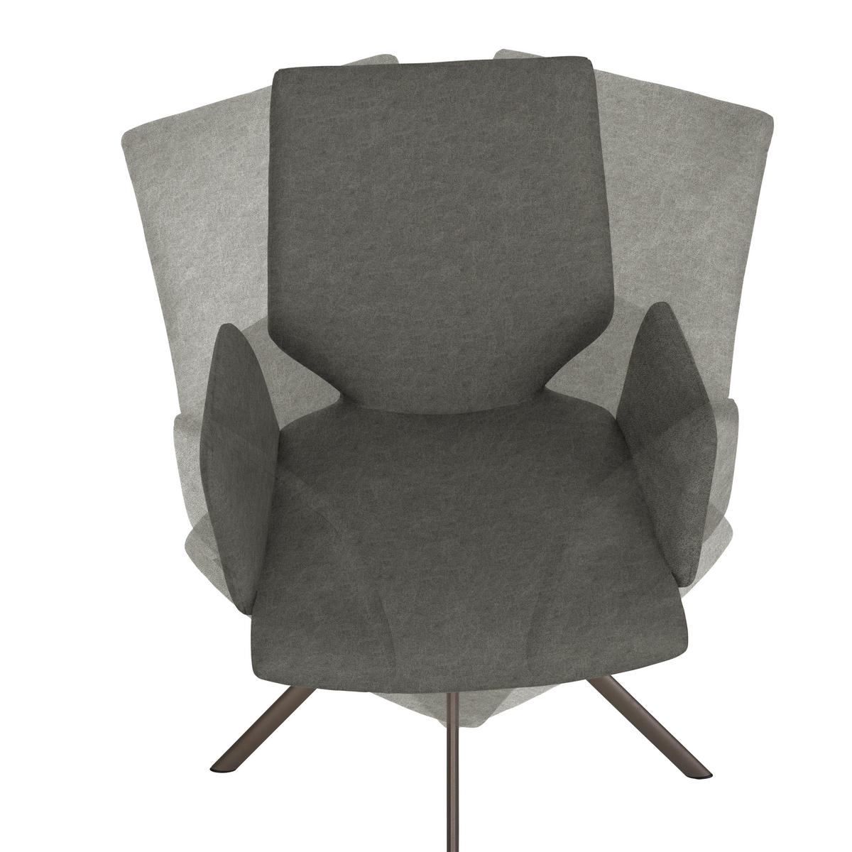 ARMLEHNSTUHL  Lederauswahl, Stoffauswahl, Typenauswahl, inklusive Armlehnen Mikrofaser  - Hellgrau/Braun, Design, Textil/Metall (57/92/63cm) - Venjakob