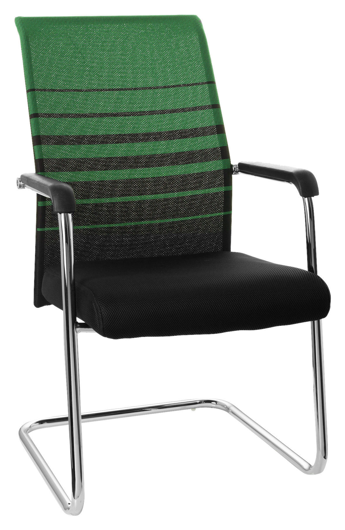 BESUCHERSTUHL Grün, Schwarz  - Chromfarben/Schwarz, MODERN, Kunststoff/Textil (57/104/55cm) - MID.YOU