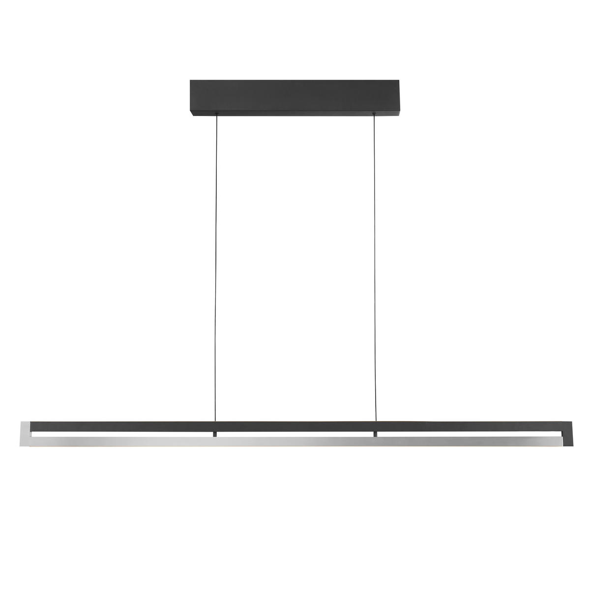 LED-HÄNGELEUCHTE PULSE 122,2/180/6,6 cm  - Schwarz/Alufarben, Design, Metall (122,2/180/6,6cm)