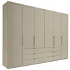 KLEIDERSCHRANK 300/216/58 cm 6-türig Grau  - Schieferfarben/Grau, Design, Glas/Holzwerkstoff (300/216/58cm) - Novel