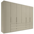 KLEIDERSCHRANK 300/216/58 cm 6-türig Grau  - Schieferfarben/Grau, Design, Glas/Holzwerkstoff (300/216/58cm) - Novel