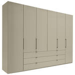 KLEIDERSCHRANK 300/216/58 cm 6-türig Grau  - Schieferfarben/Grau, Design, Glas/Holzwerkstoff (300/216/58cm) - Novel