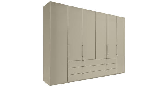 KLEIDERSCHRANK 300/216/58 cm 6-türig Grau  - Schieferfarben/Grau, Design, Glas/Holzwerkstoff (300/216/58cm) - Novel