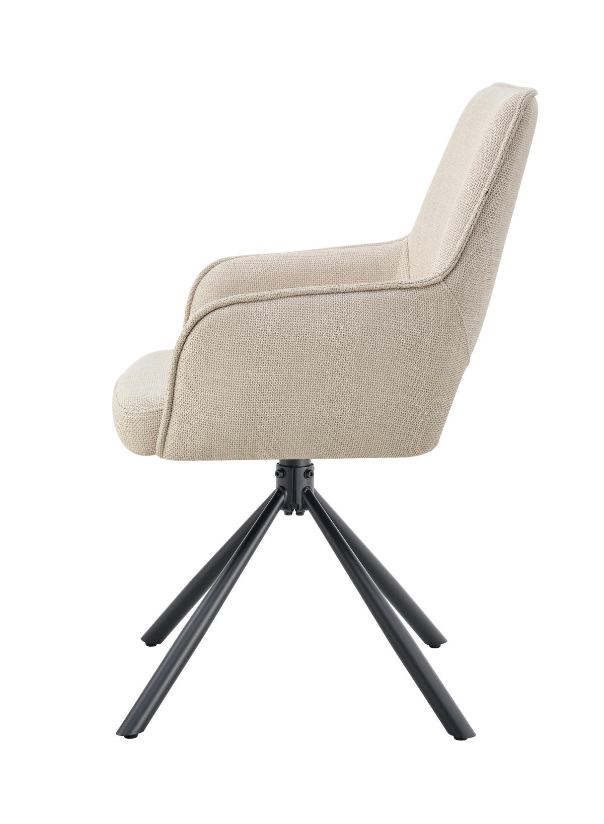 ARMLEHNSTUHL-SET 2 Stück  in Webstoff  - Creme/Schwarz, MODERN, Textil/Metall (57/91/64cm) - MID.YOU