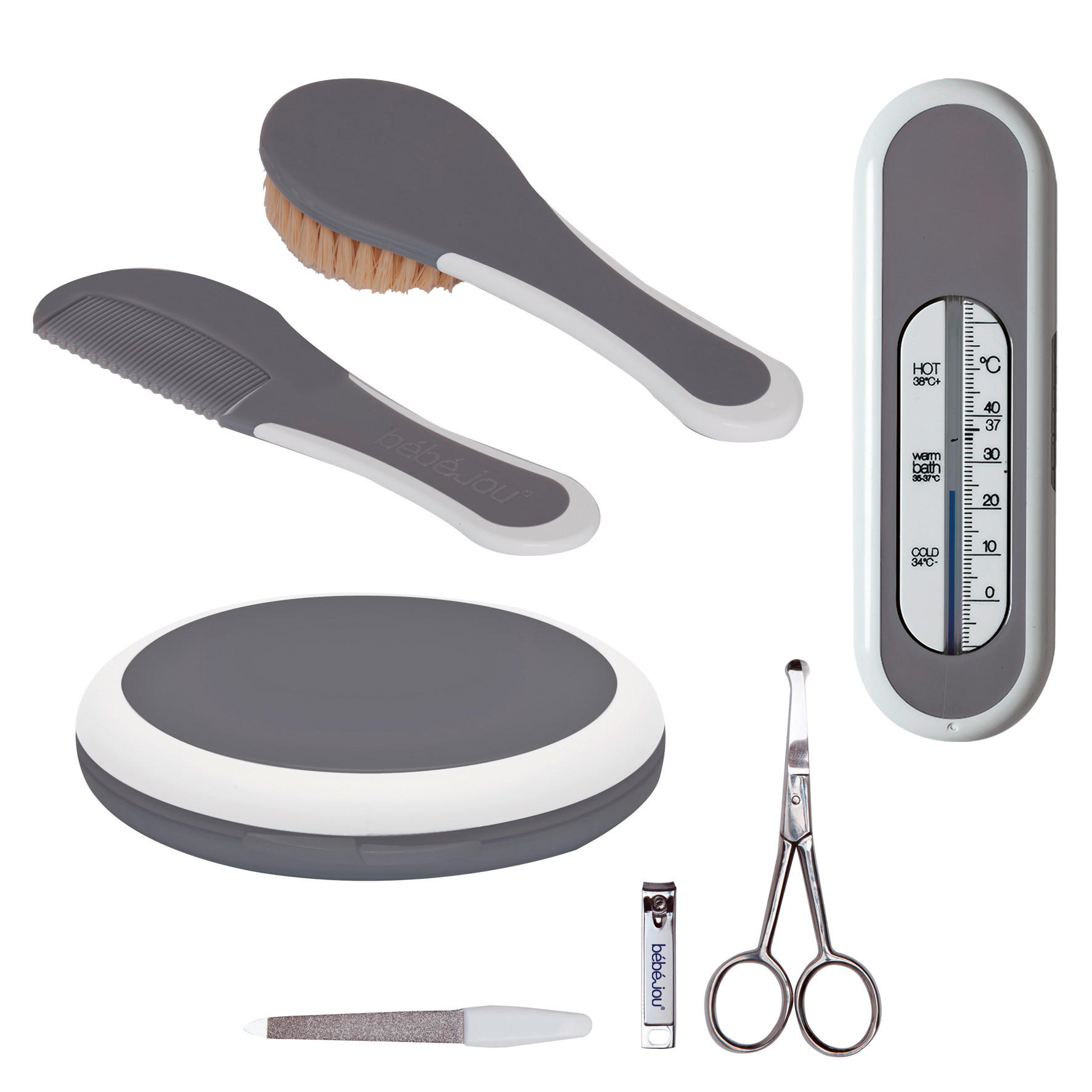 BABYGESCHENKSET - Grau, Basics, Kunststoff (22.1/22.1/5cm) - Bebe Jou