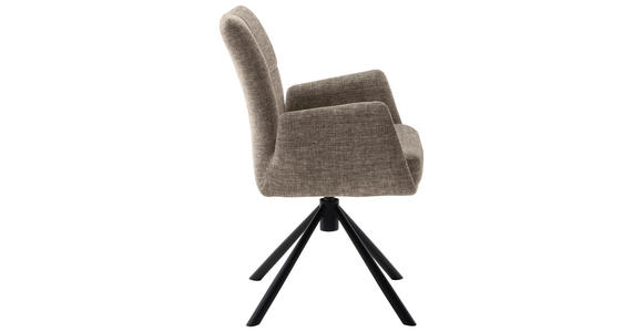 ARMLEHNSTUHL  in Flachgewebe  - Schwarz/Cappuccino, Design, Textil/Metall (60/87/61cm) - Novel