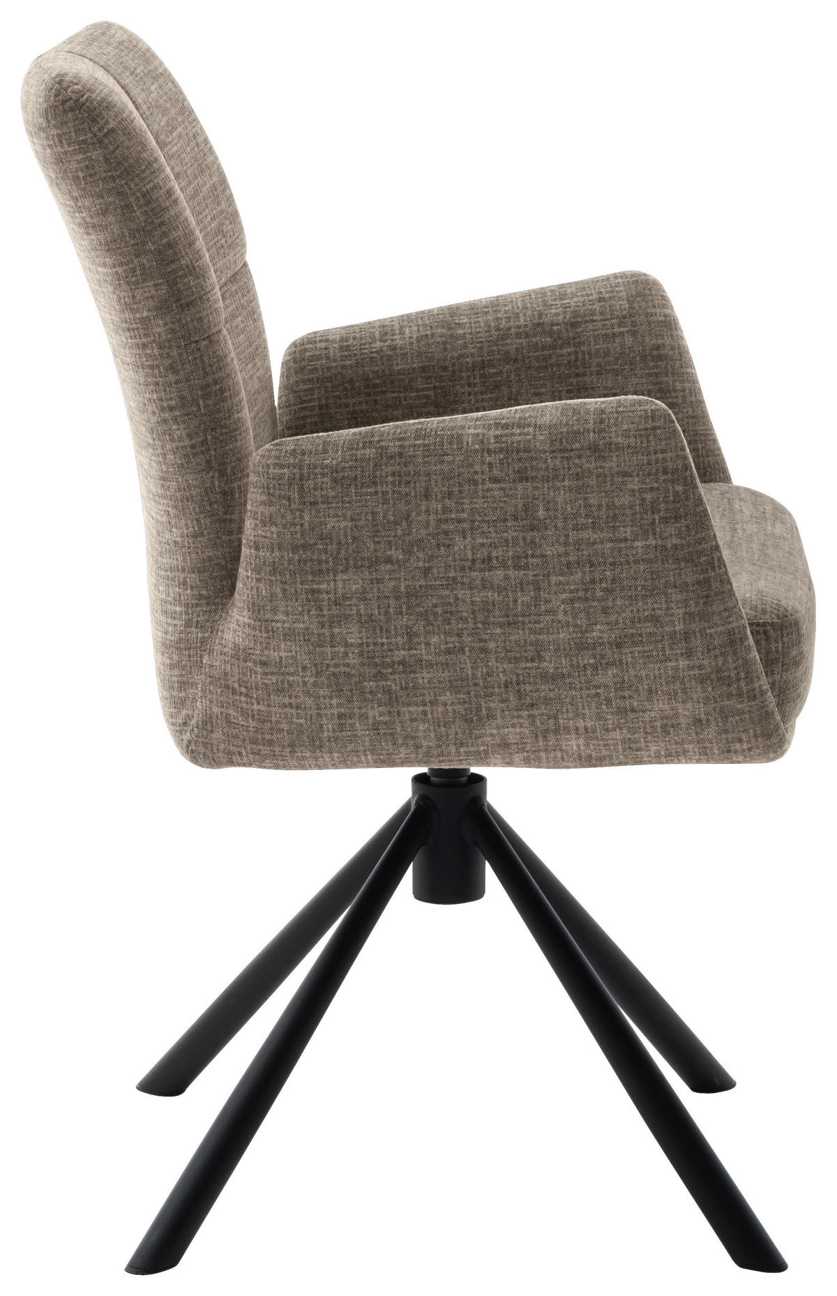 ARMLEHNSTUHL  in Flachgewebe  - Schwarz/Cappuccino, Design, Textil/Metall (60/87/61cm) - Novel