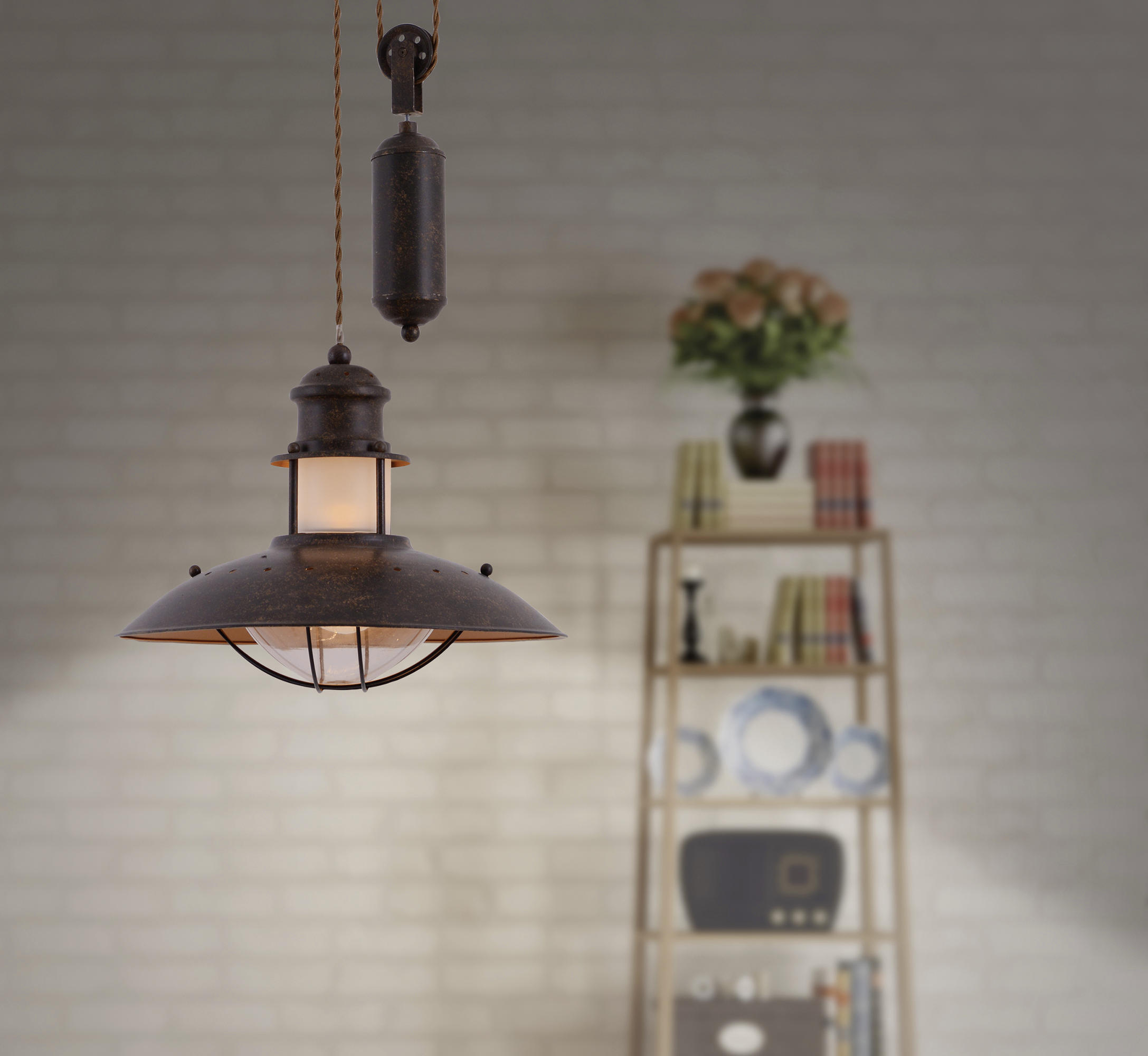 HÄNGELEUCHTE 35/150 cm  - Braun, KONVENTIONELL, Kunststoff/Metall (35/150cm) - Näve