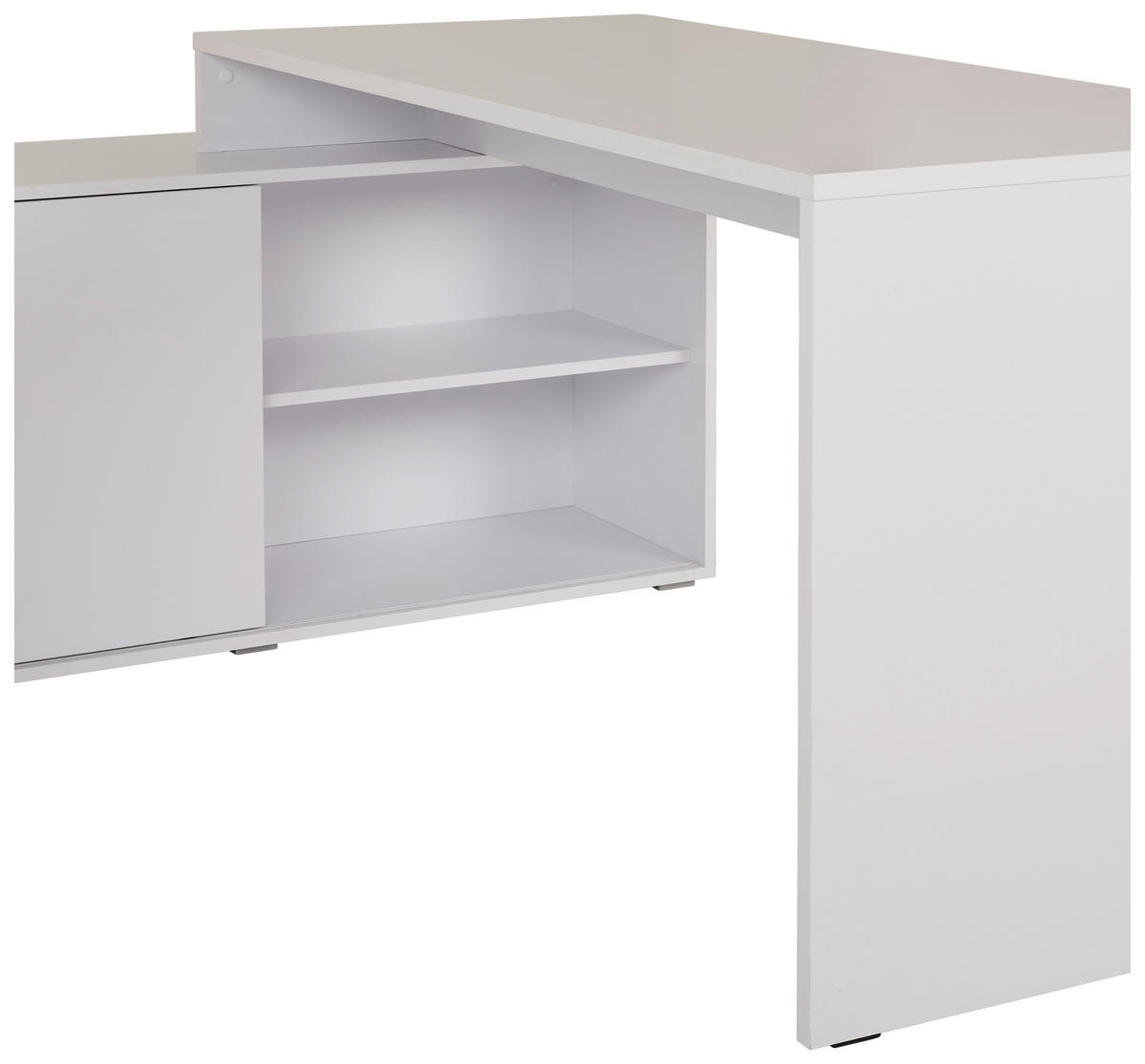 BÜRO abschließbar Silberfarben, Weiß - Silberfarben/Weiß, KONVENTIONELL, Holzwerkstoff/Kunststoff - Carryhome