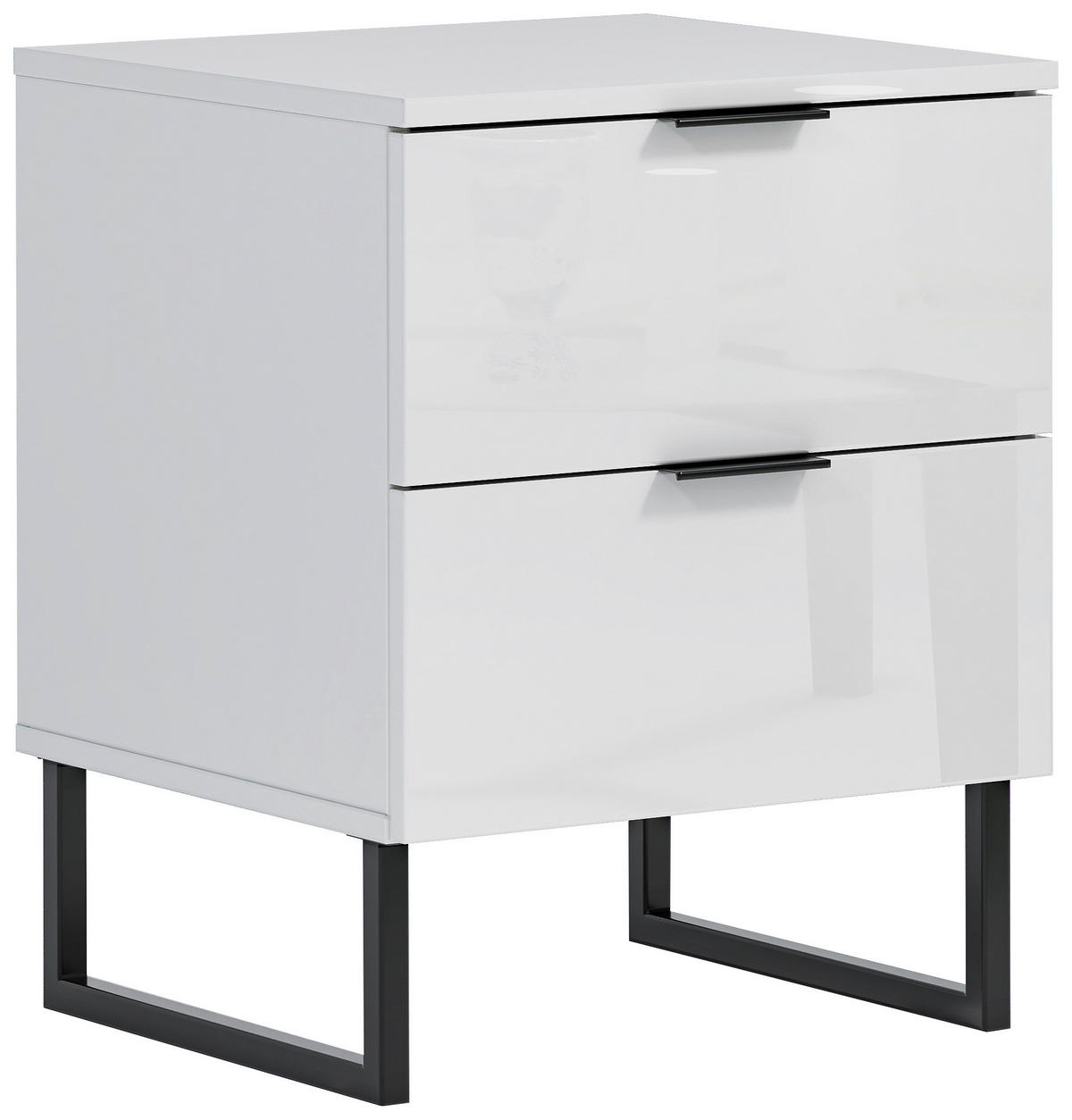 NACHTSCHRANK 45,1/56,7/43 cm  - Schwarz/Weiß, Design, Holzwerkstoff/Metall (45,1/56,7/43cm) - Novel